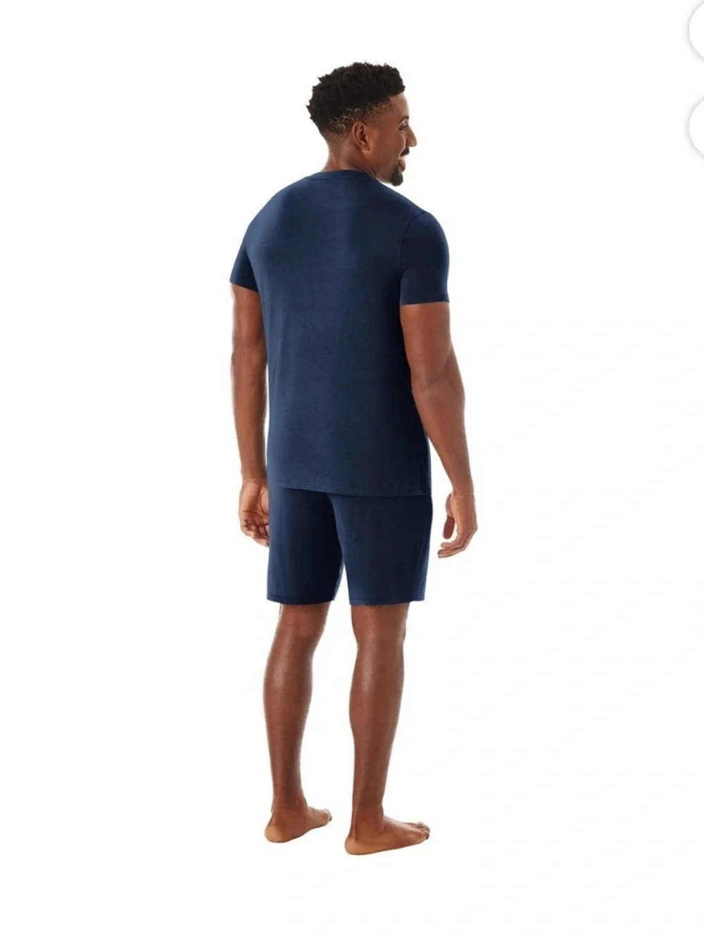 Men's Navy Short-Sleeve Crewneck and Short Lounge Pajama Set